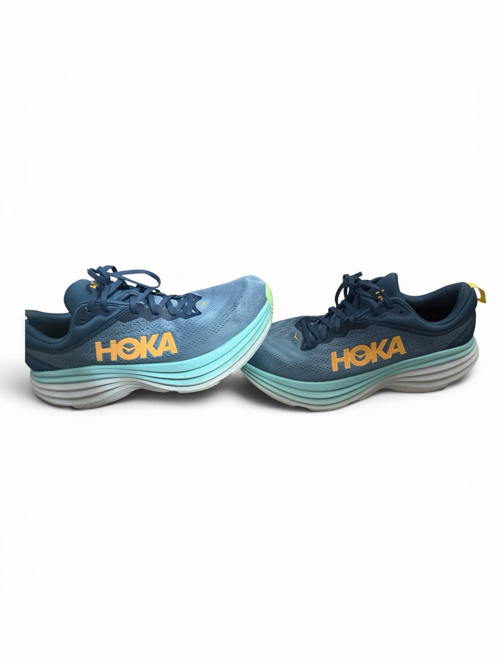 Hoka Men's Blue Teal Yellow Running Sneakers